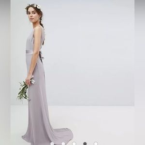 TFNC Bridesmaid Dress - Sateen Bow Back Maxi